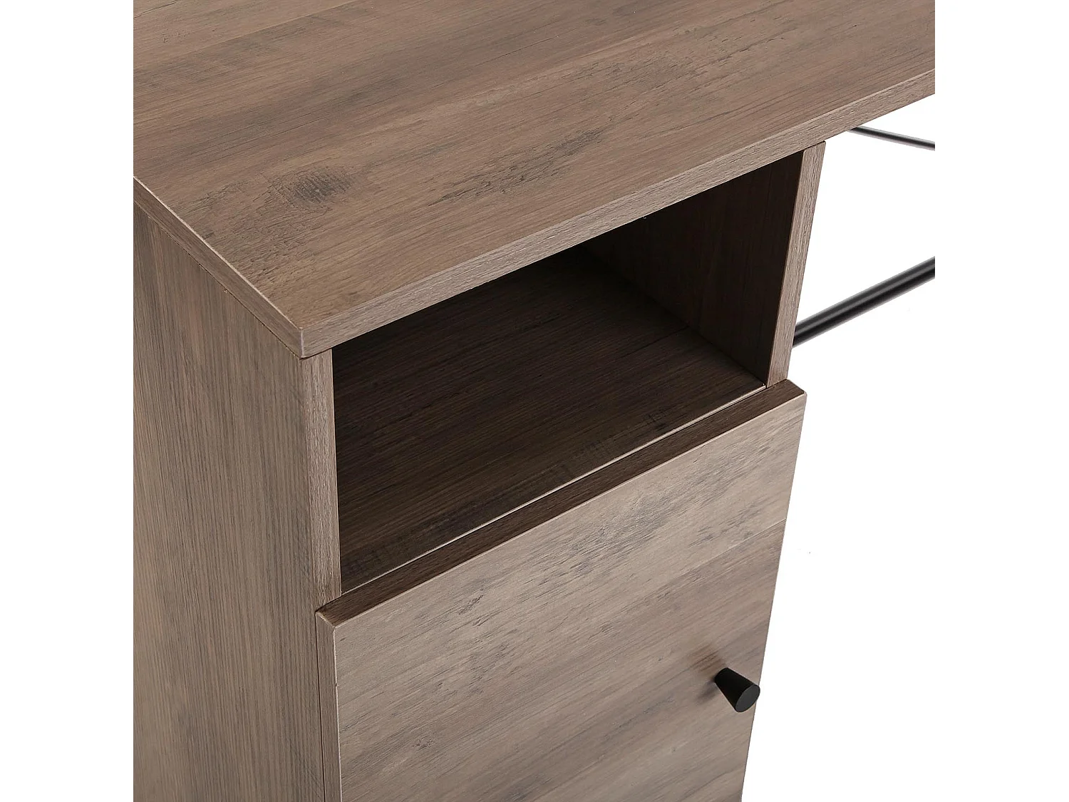 Bureau Hedgehope, 76 x 48 x 120 cm, Bois et métal, Marron et noir