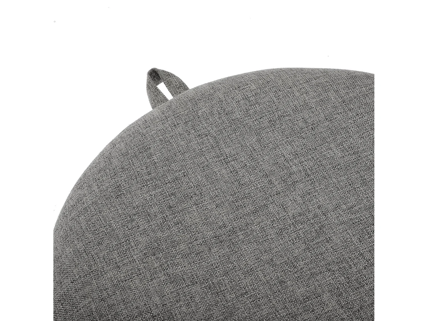 Tabouret pouf Bangalore, 44 x 39 x 39 cm, Coton, Gris foncé