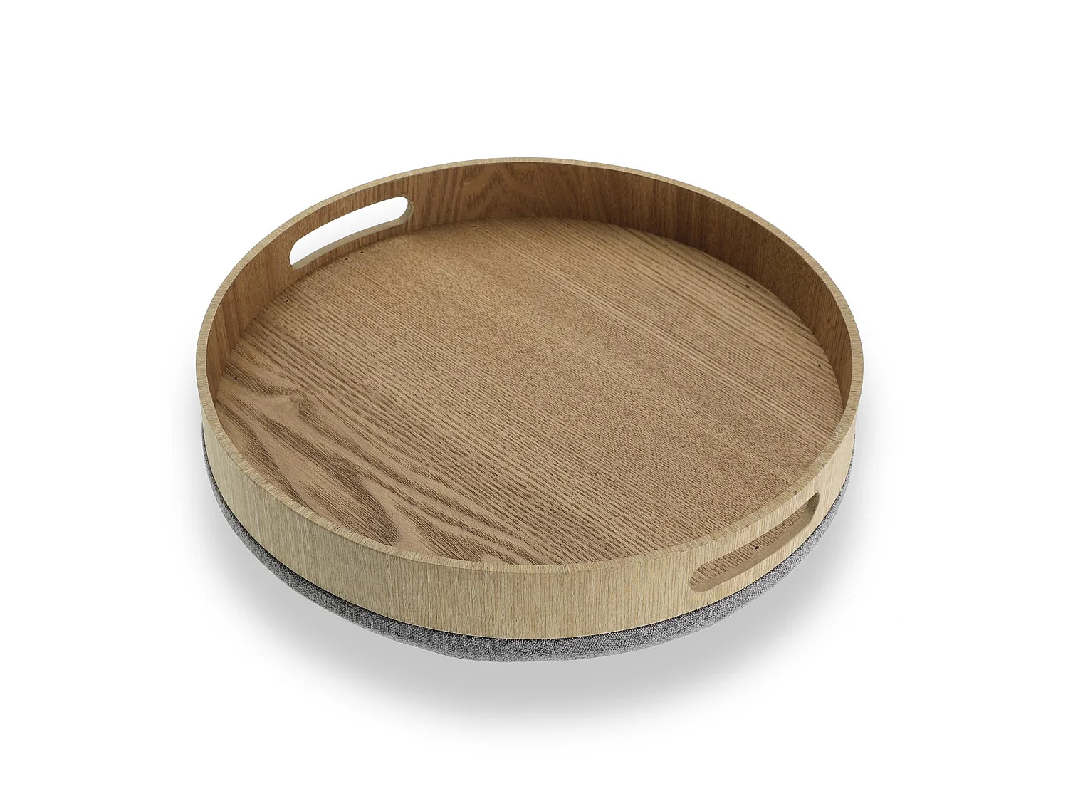 Tabouret pouf Bangalore, 44 x 39 x 39 cm, Coton, Gris foncé