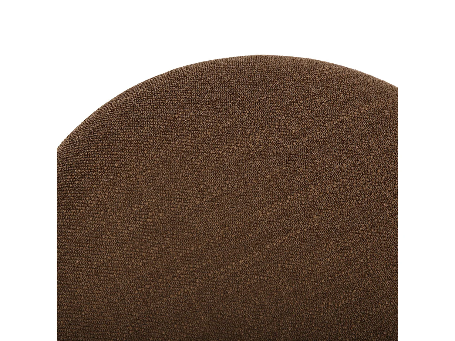 Tabouret pouf Gloria, 44 x 36 x 36 cm, Linge et métal, Marron