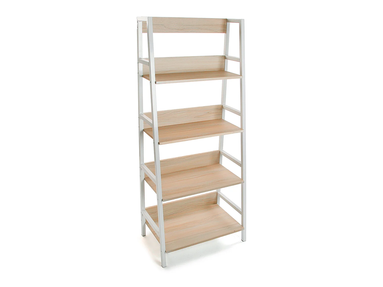 Étagère murale Exeter, 154 x 40 x 65 cm, Bois et métal, Blanc