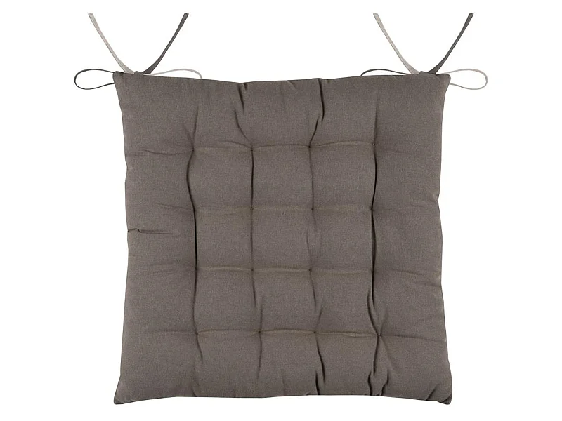 Coussin de chaise 2 faces Taupe et Lin 40 cm