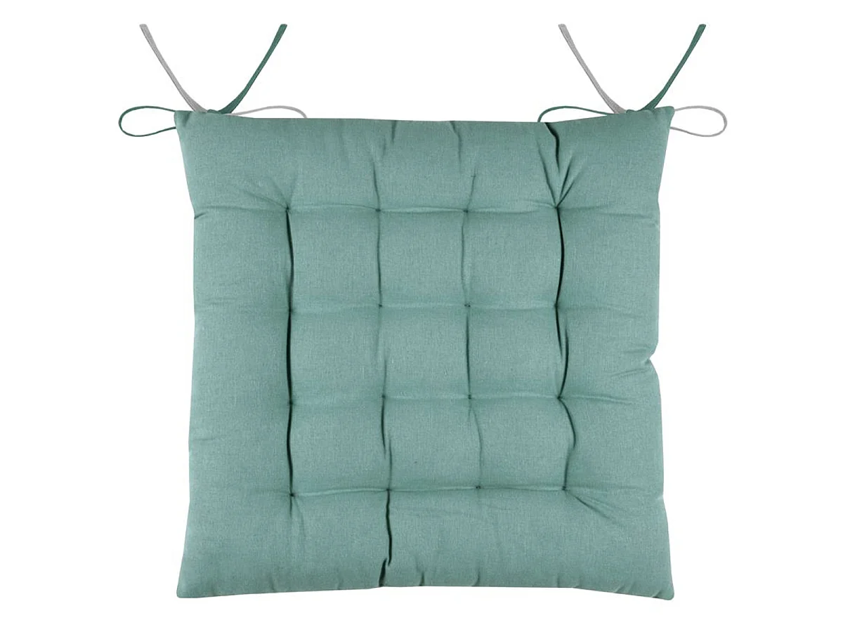 Coussin de chaise réversible Jade et perle 40 cm