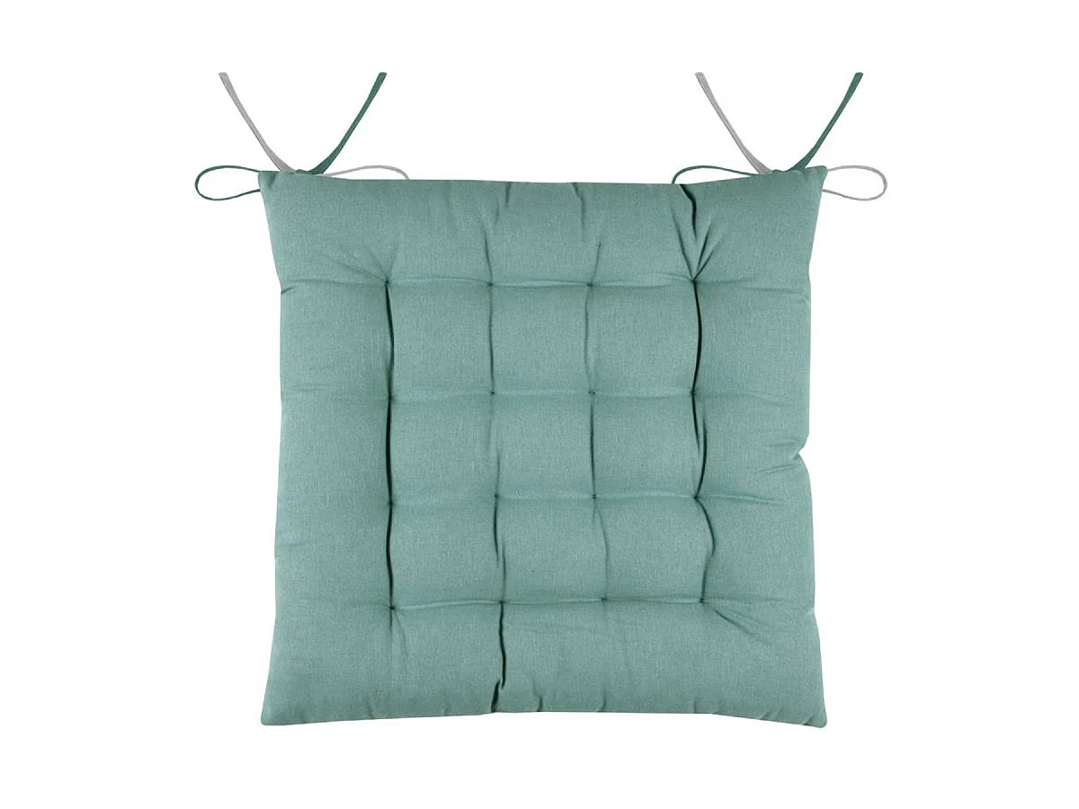 Coussin de chaise réversible Jade et perle 40 cm