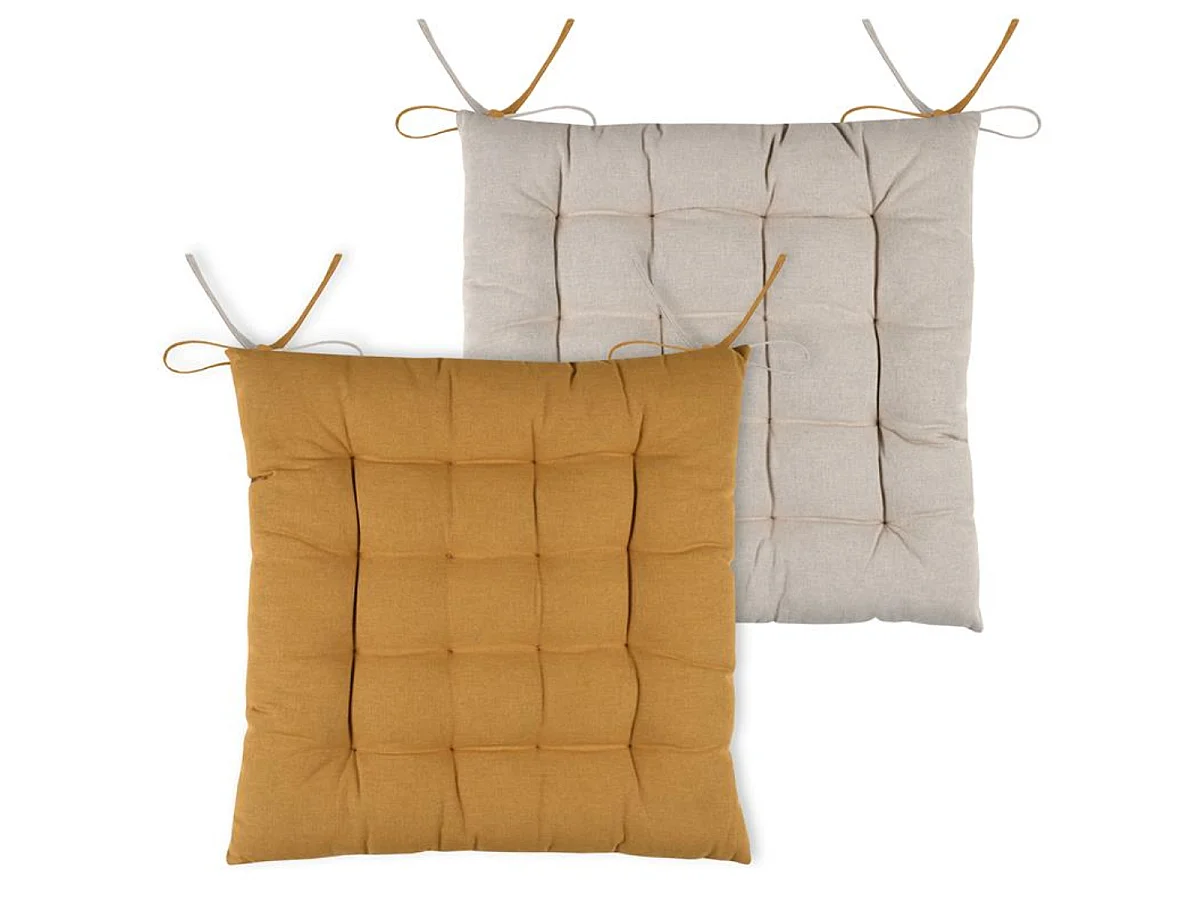 Coussin de chaise réversible Curry et Lin 40 cm