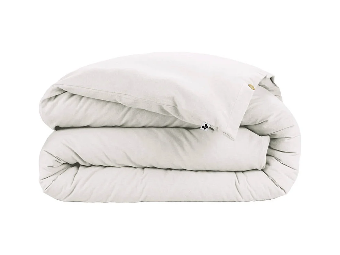 HEDDA - Housse de Couette 240x220cm Flanelle de Coton Coloris Neige