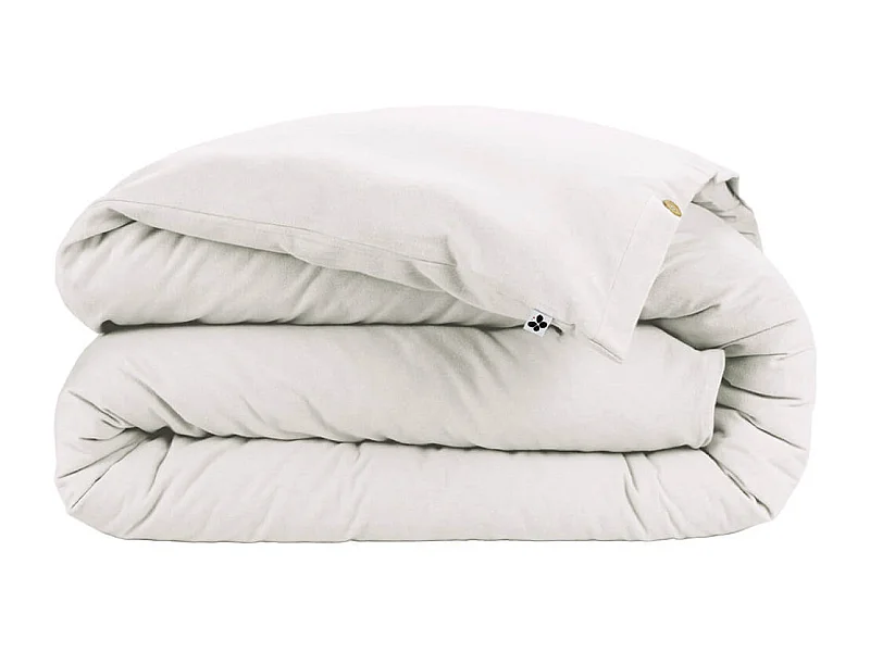 HEDDA - Housse de Couette 240x220cm Flanelle de Coton Coloris Neige