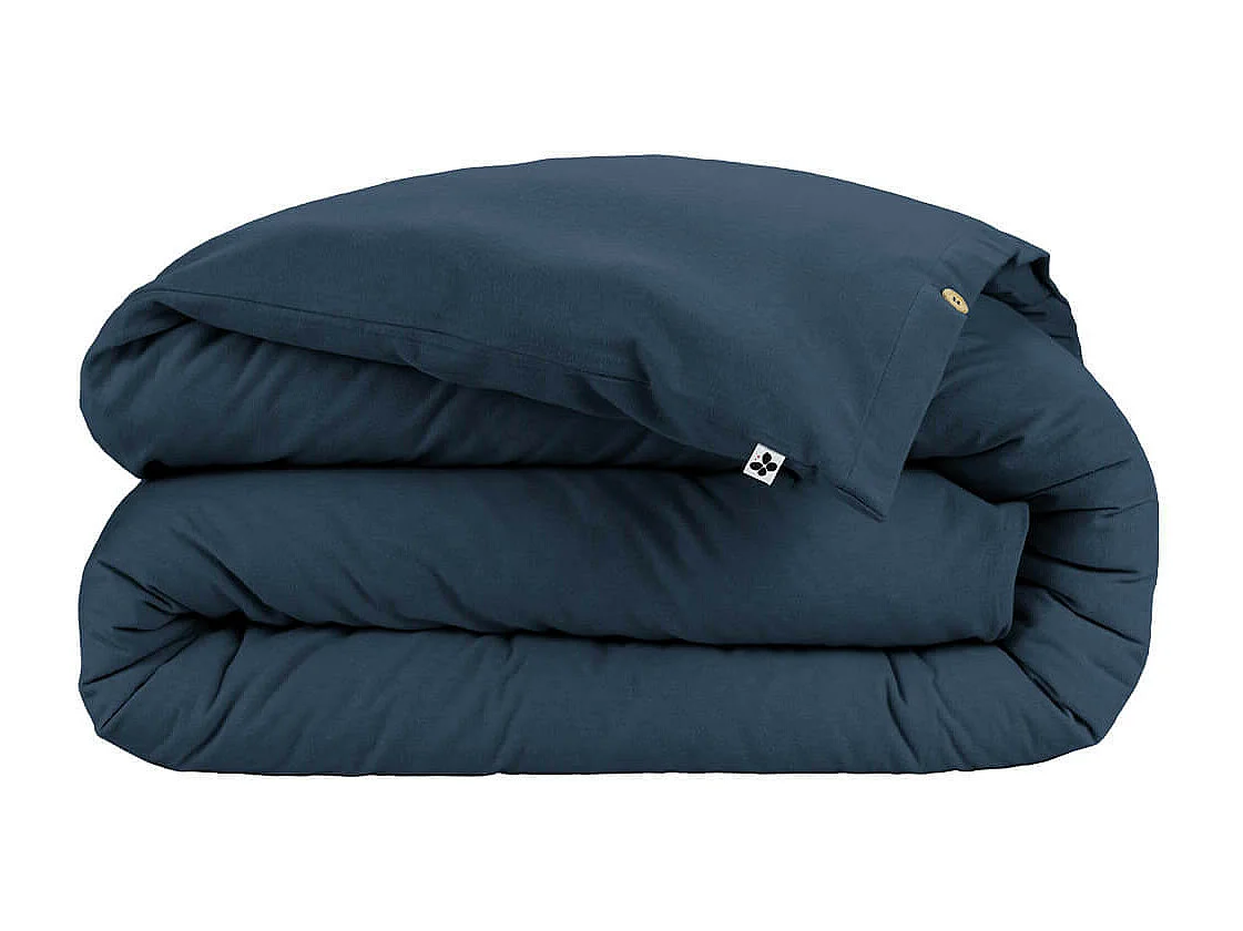 HEDDA - Housse de Couette 140x200cm Flanelle de Coton Coloris Nuit