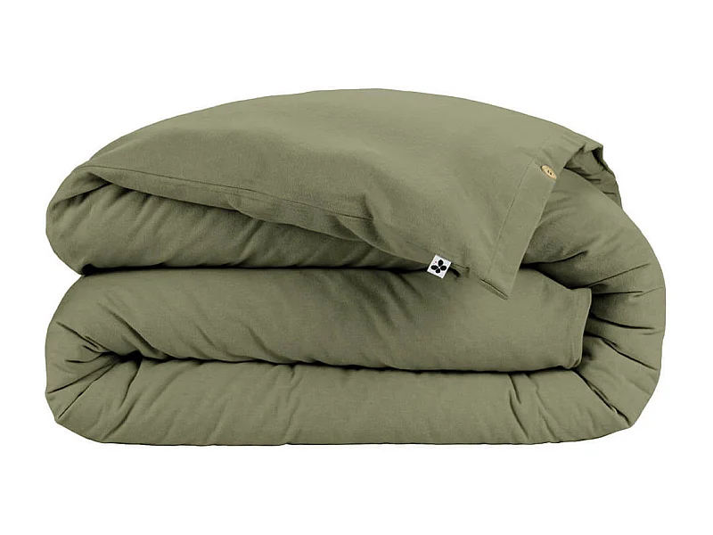 HEDDA - Housse de Couette 240x220cm Flanelle de Coton Coloris Romarin