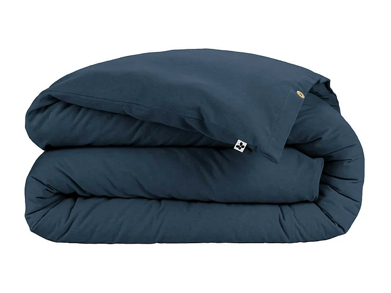 HEDDA - Housse de Couette 200x200cm Flanelle de Coton Coloris Nuit