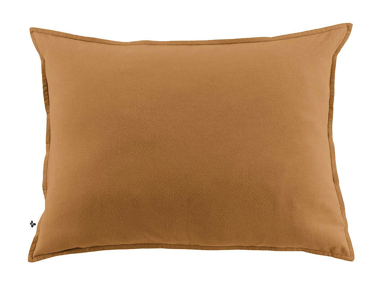 HEDDA - Taie d'Oreiller 50x70cm Flanelle de Coton Coloris Camel
