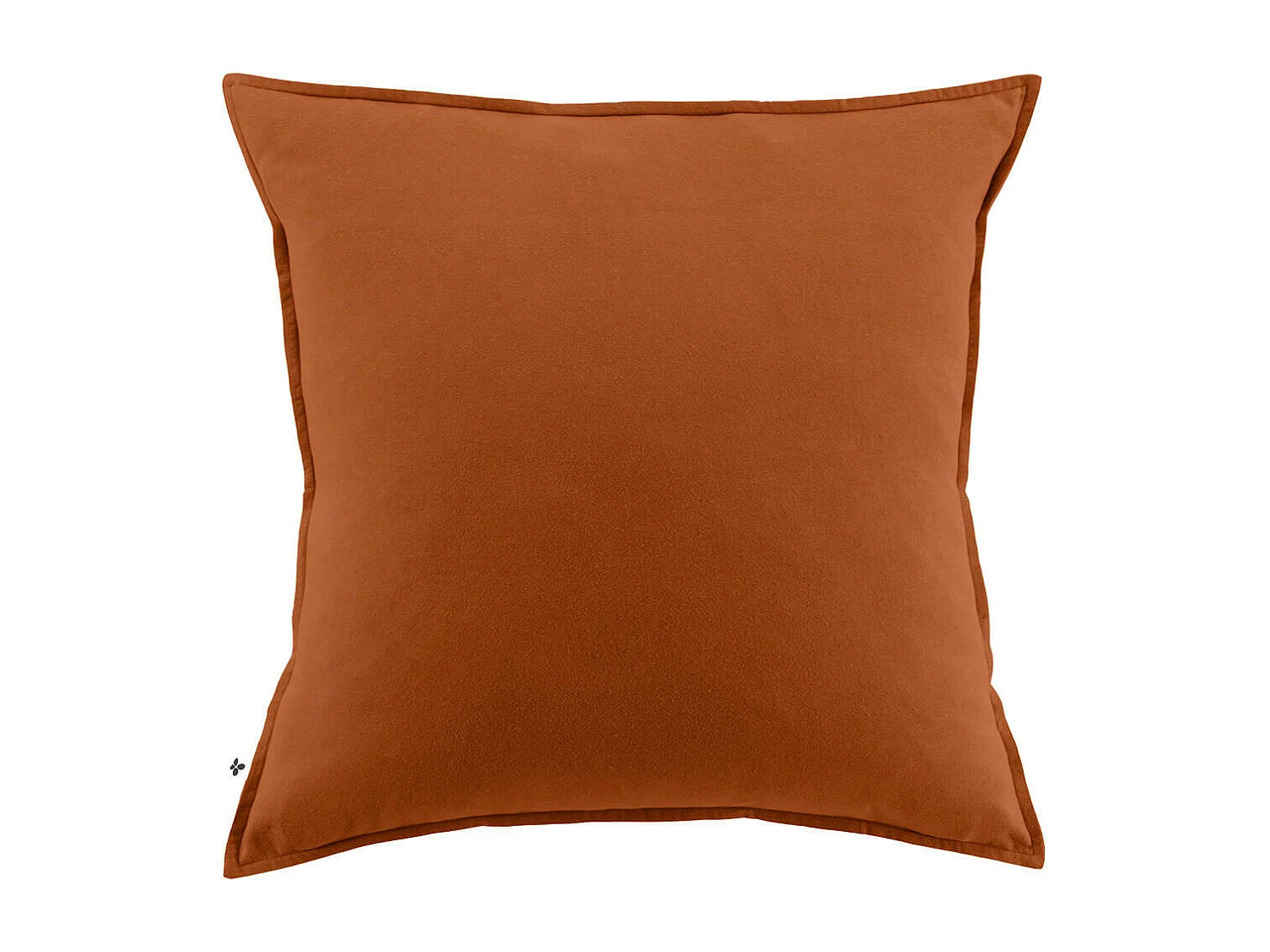 HEDDA - Taie d'Oreiller 63x63cm Flanelle de Coton Coloris Tomette