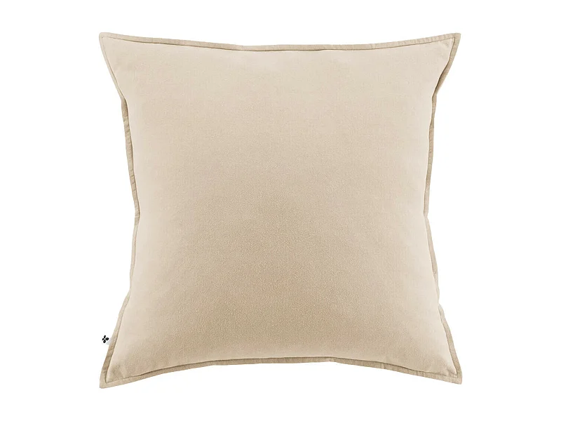 HEDDA - Taie d'Oreiller 63x63cm Flanelle de Coton Coloris Sable