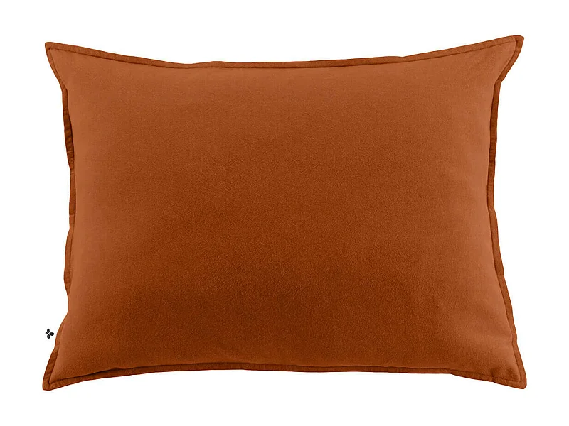 HEDDA - Taie d'Oreiller 50x70cm Flanelle de Coton Coloris Tomette