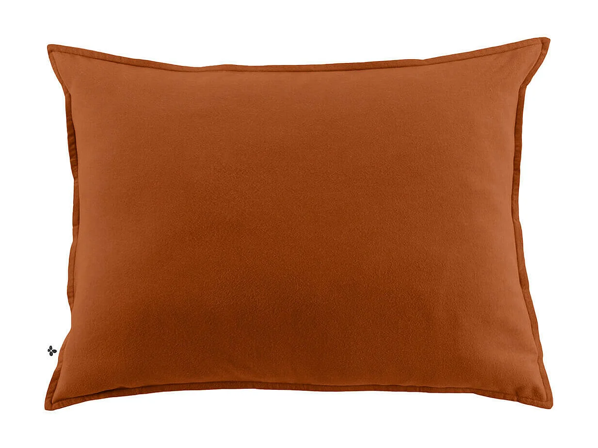 HEDDA - Taie d'Oreiller 50x70cm Flanelle de Coton Coloris Tomette