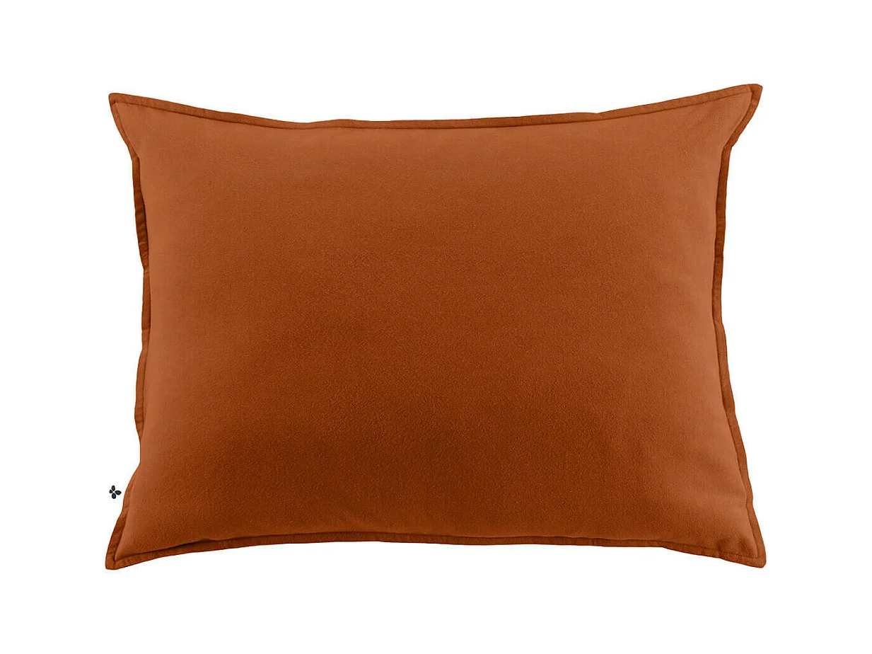 HEDDA - Taie d'Oreiller 50x70cm Flanelle de Coton Coloris Tomette
