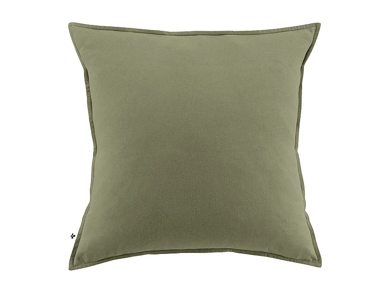 HEDDA - Taie d'Oreiller 63x63cm Flanelle de Coton Coloris Romarin