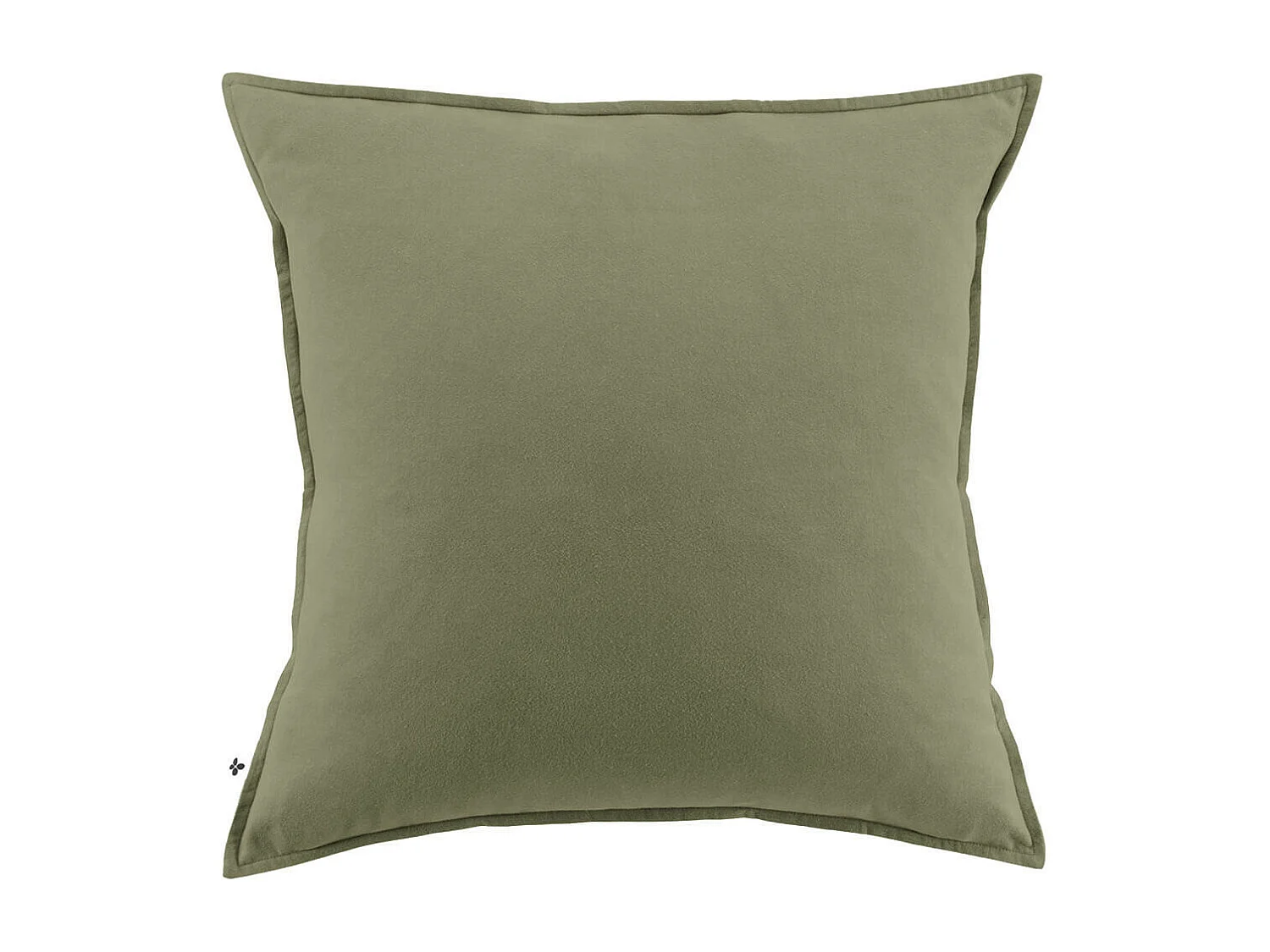 HEDDA - Taie d'Oreiller 63x63cm Flanelle de Coton Coloris Romarin