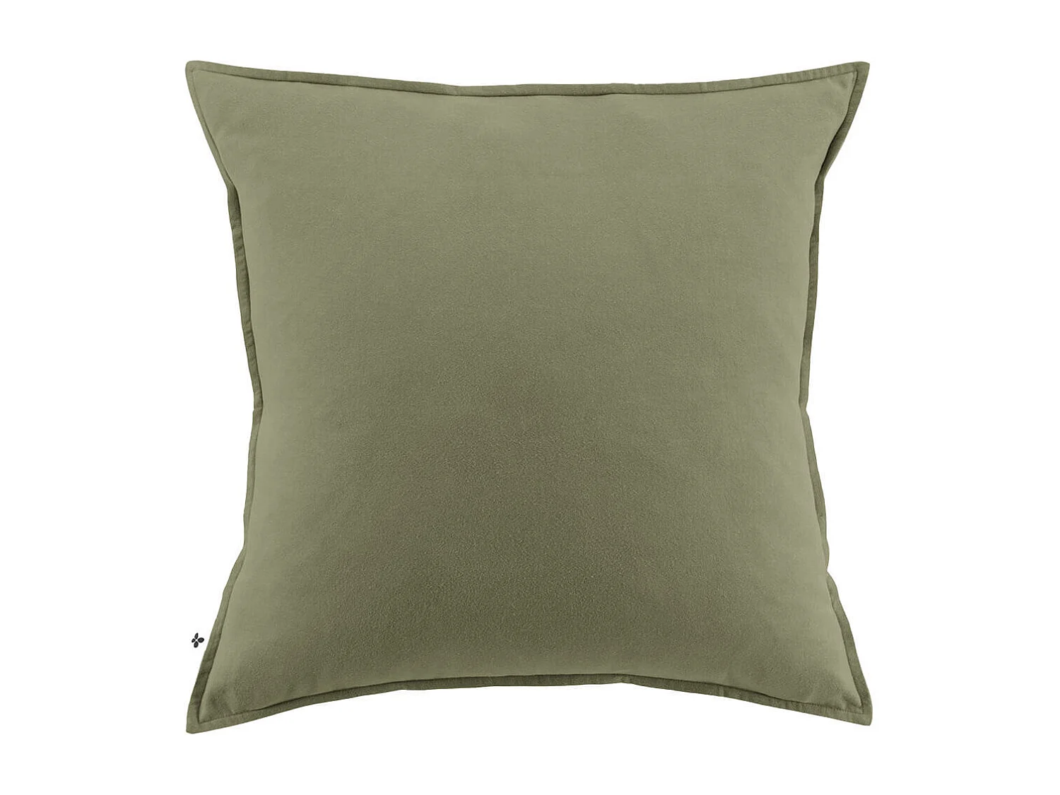 HEDDA - Taie d'Oreiller 63x63cm Flanelle de Coton Coloris Romarin