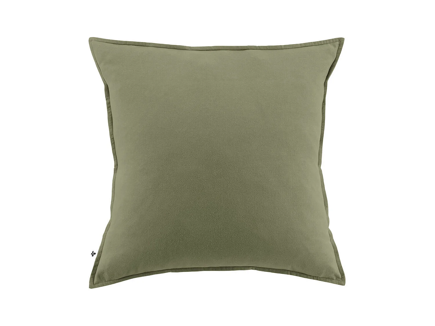 HEDDA - Taie d'Oreiller 63x63cm Flanelle de Coton Coloris Romarin