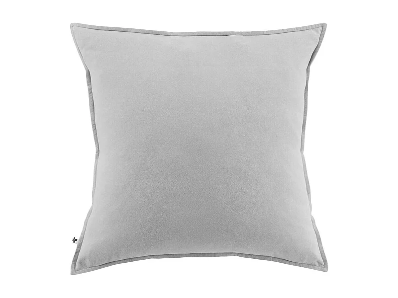 HEDDA - Taie d'Oreiller 63x63cm Flanelle de Coton Coloris Brume