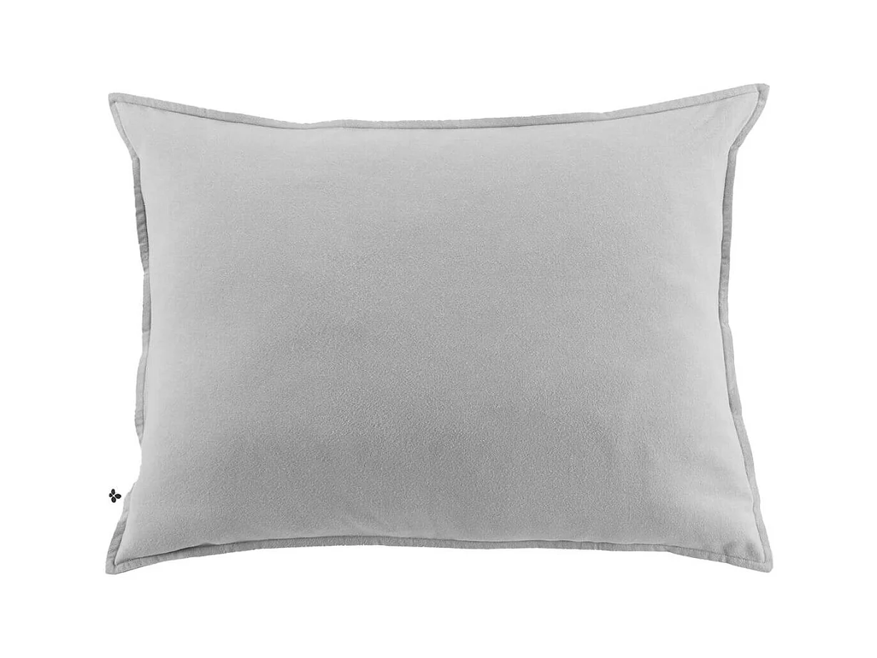 HEDDA - Taie d'Oreiller 50x70cm Flanelle de Coton Coloris Brume