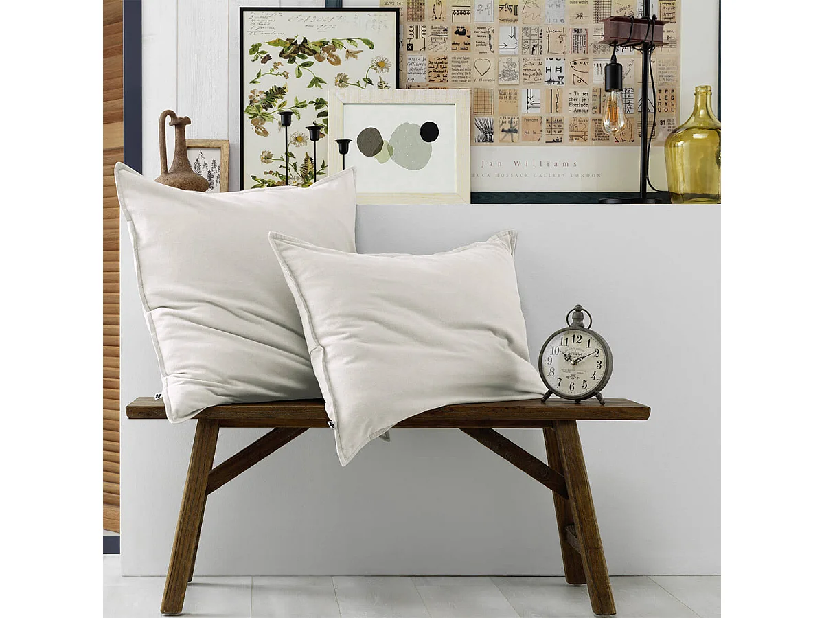 HEDDA - Taie d'Oreiller 50x70cm Flanelle de Coton Coloris Neige