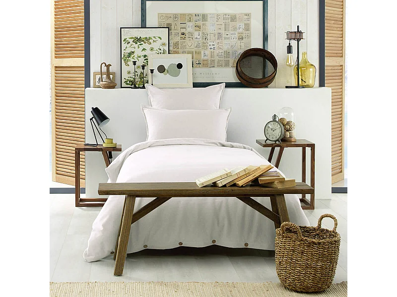 HEDDA - Taie d'Oreiller 50x70cm Flanelle de Coton Coloris Neige