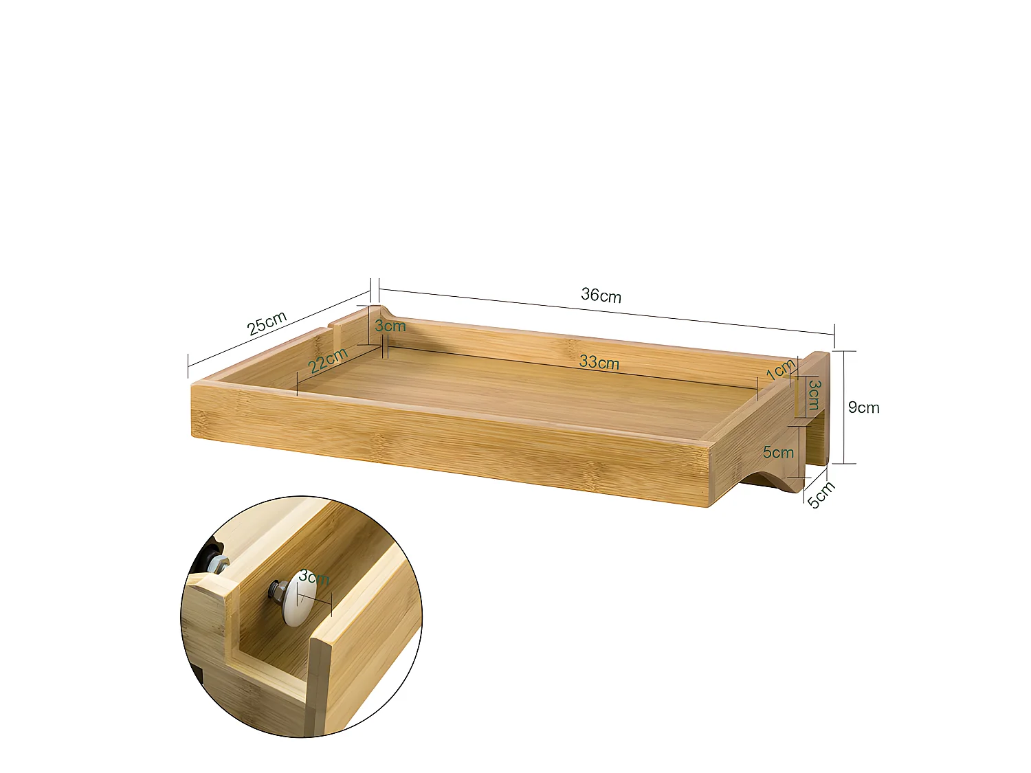 Petite Table de Chevet Étagère Suspendue en Bambou Table de Nuit, NKD01-N