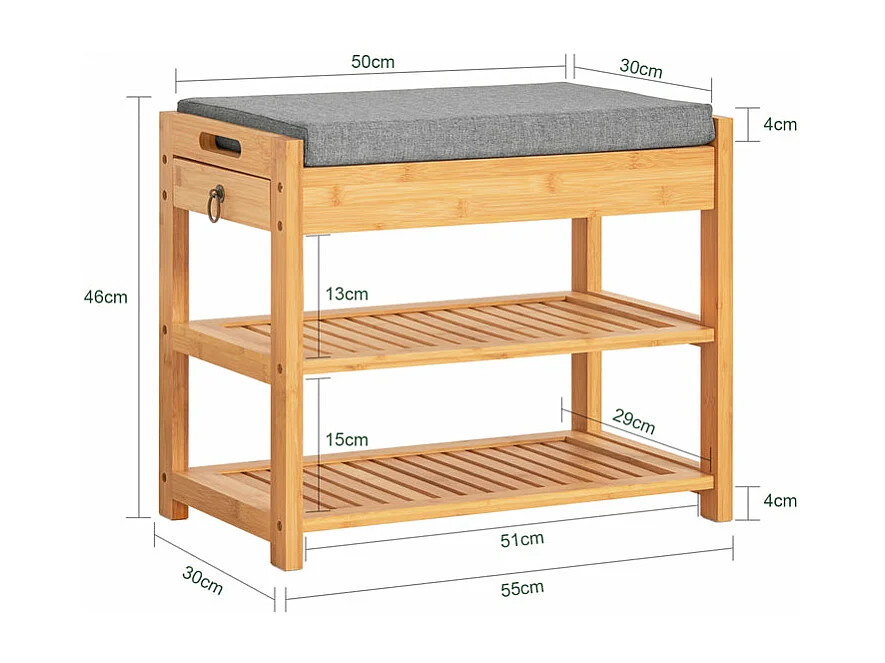 Ławka do butów z poduszką siedziska FSR49-N