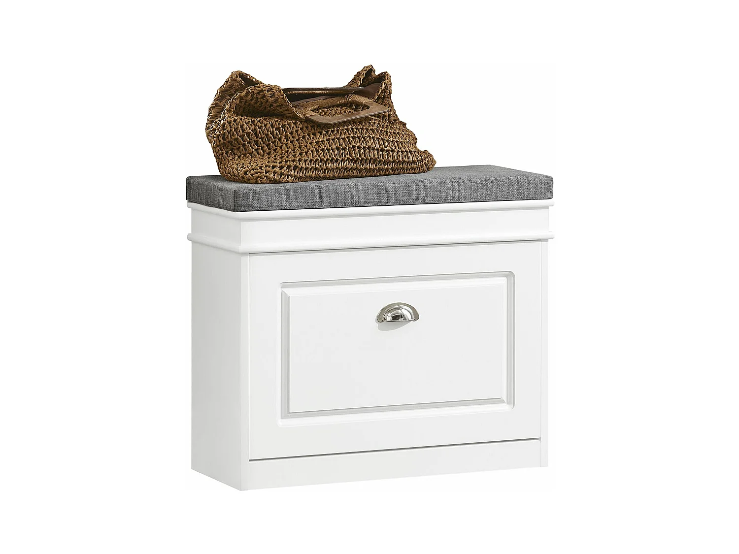 Banc à Chaussures Meuble à Chaussures avec Assise Coussin Rembourré, FSR82-K-W