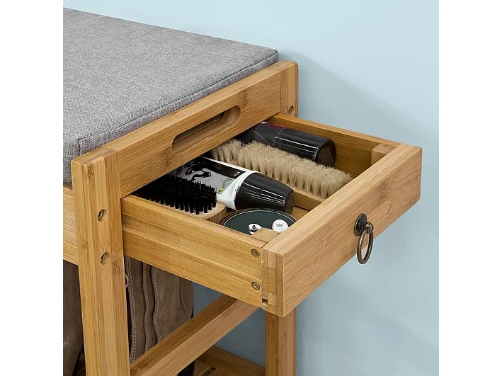 SoBuy Armário de sapatos com prateleira, banco, Banco com sapateira FSR47-N