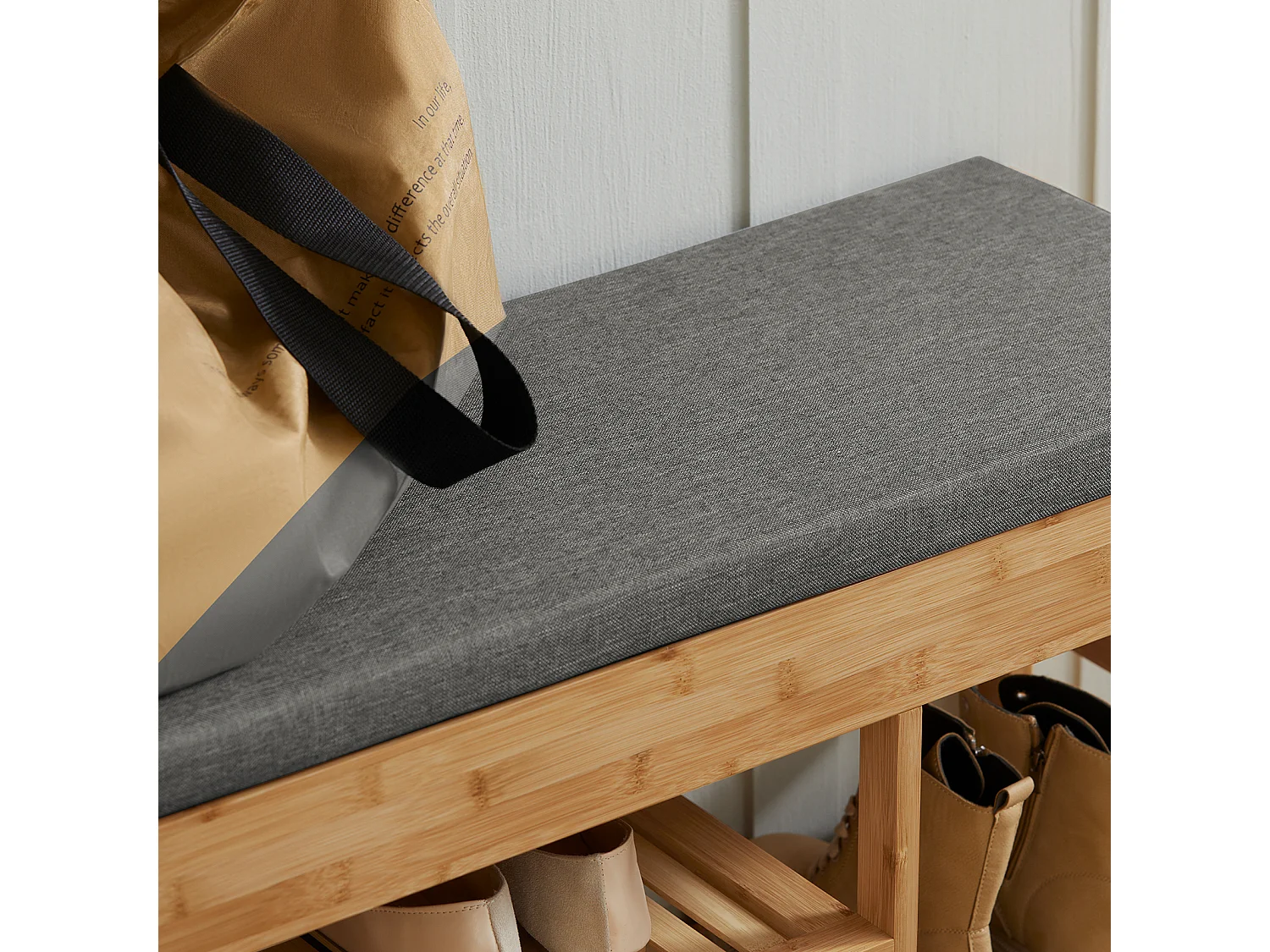 SoBuy Armário de sapatos com prateleira, banco, Banco com sapateira FSR47-N