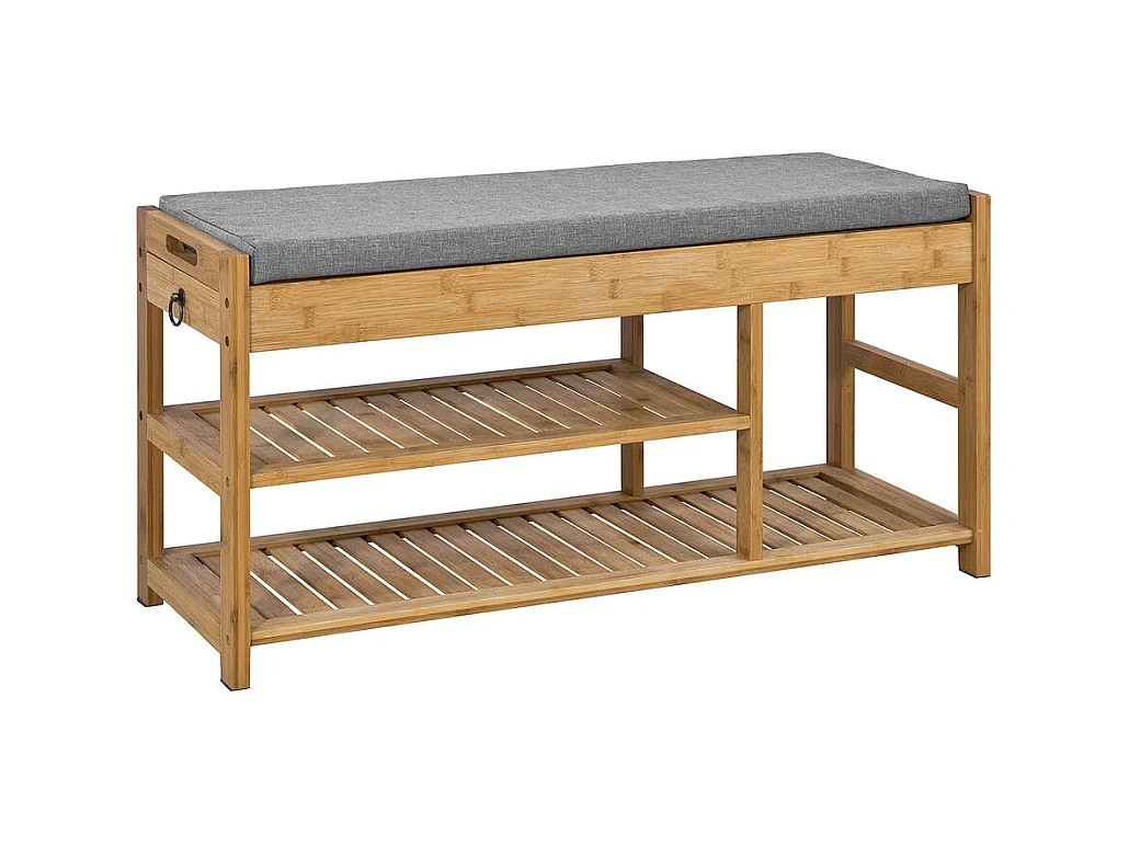 Étagère à Chaussures avec tiroirs Latéraux, Banquette Siège pour chausser, FSR47-N