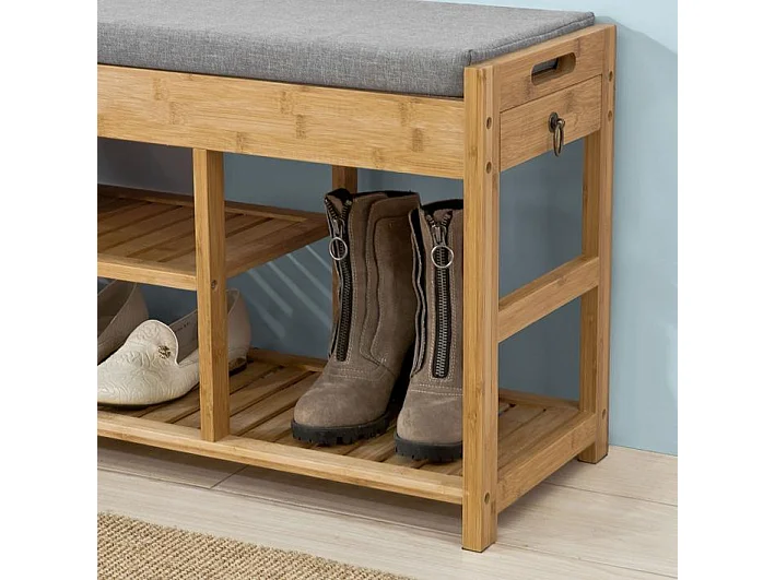 Bambusowa ławka na buty z siedziskiem FSR47-N