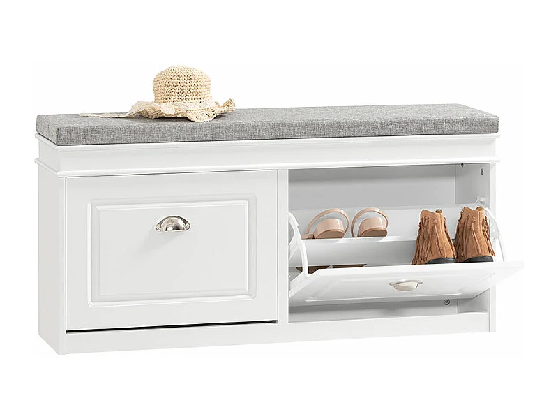 Schuhbank FSR64-W 104 x 52 x 24 cm Weiß