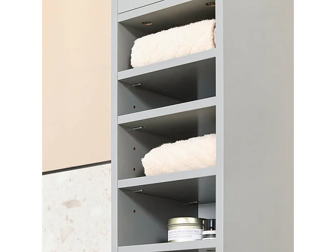 Meuble De Rangement Salle D Bain Meuble Colonne Armoire De Toilette Meuble Wc Gris, BZr34-hg