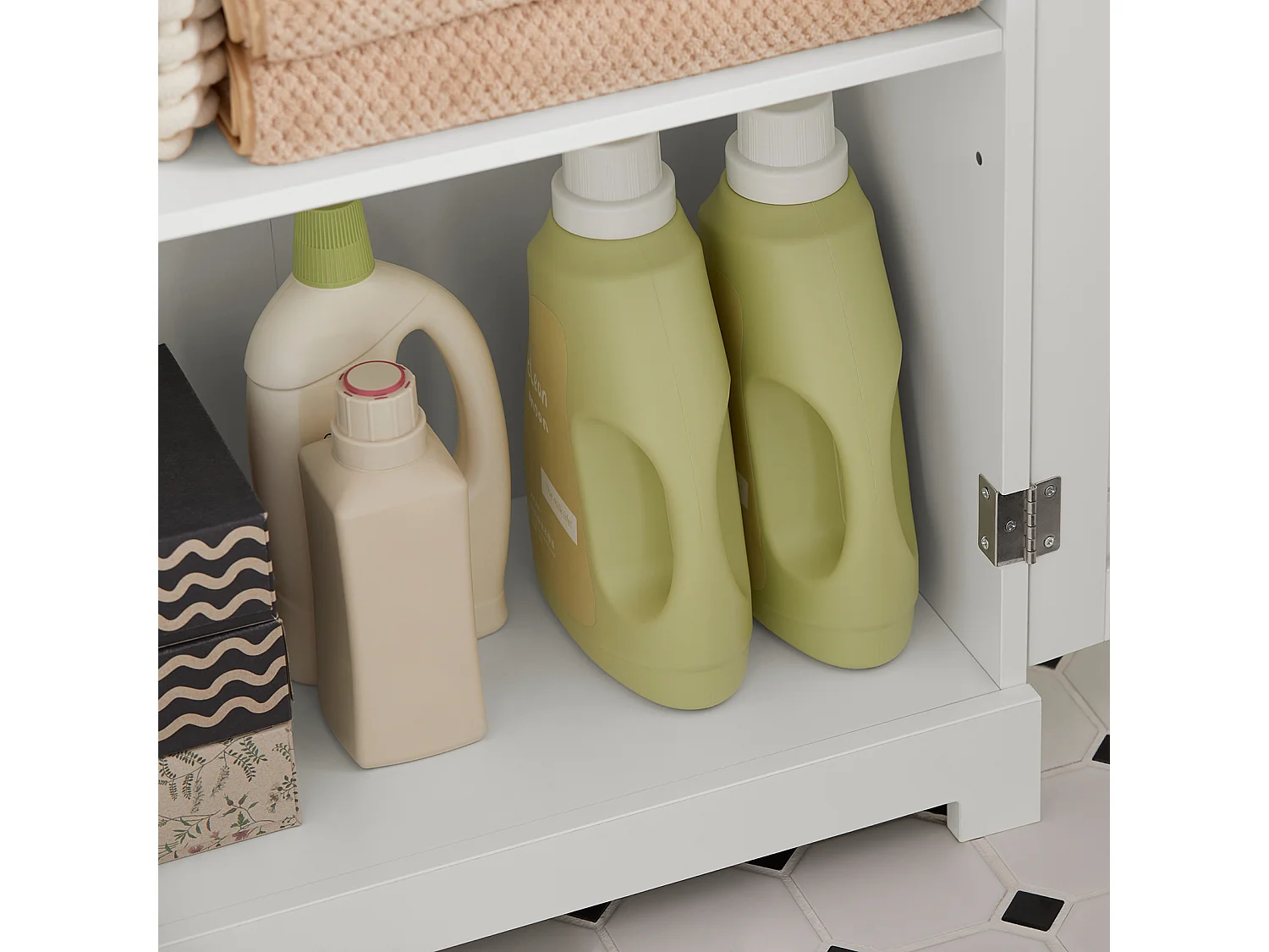 Mueble Columna de baño Armario para baño con 5 Estantes Estanterías de baño Blanco Medidas: 60x30x160cm BZR44-W SoBuy ES