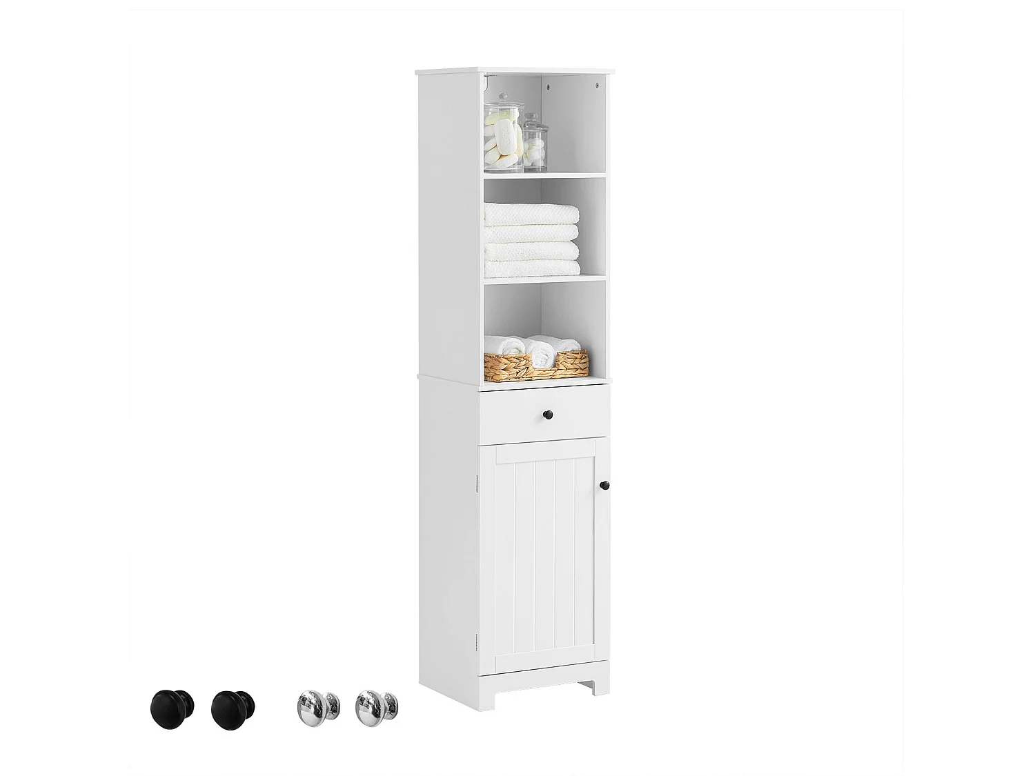 Meuble Colonne De Salle De Bain Armoire Haute Meuble Rangement, BZr17-w