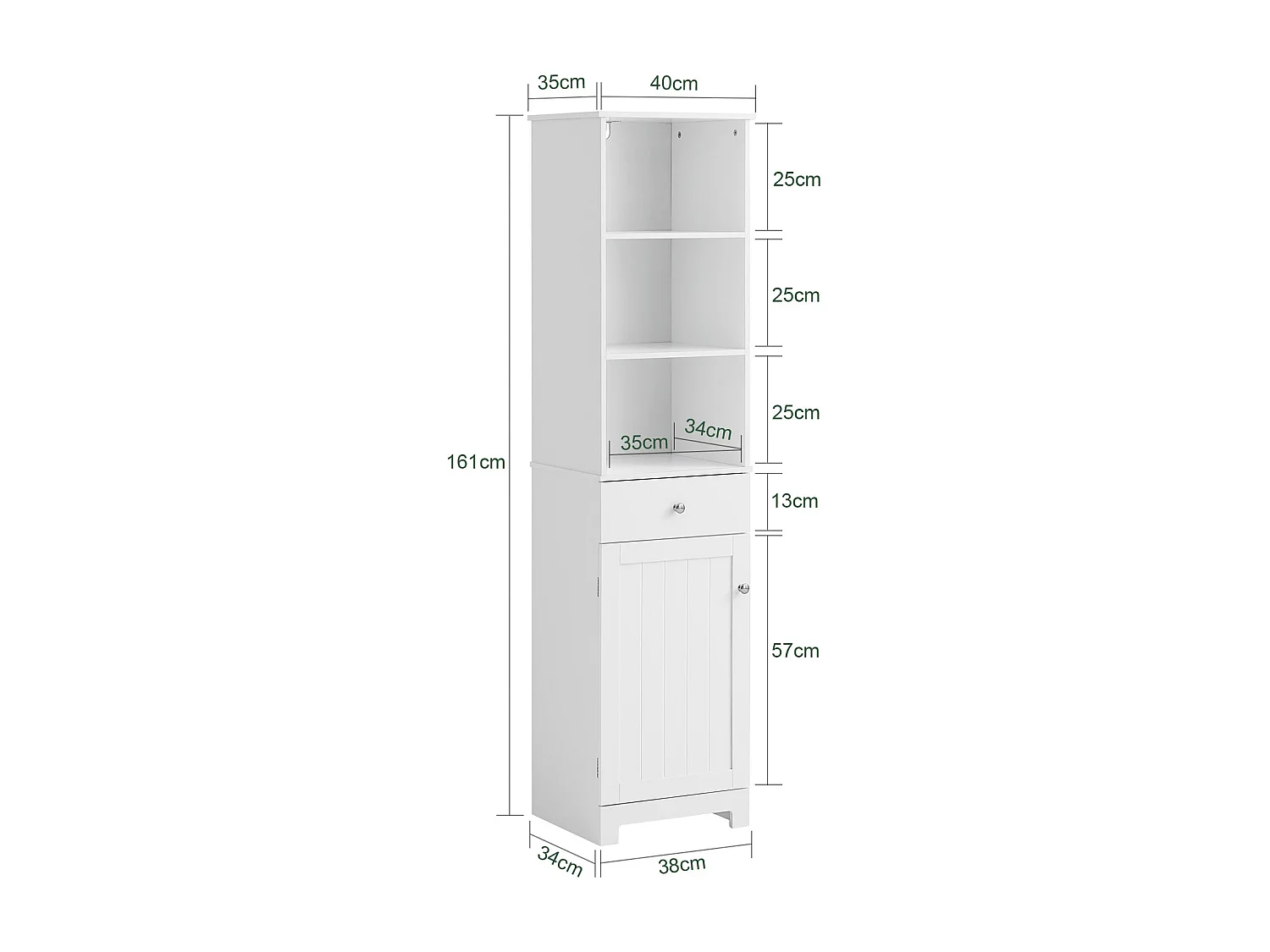 Meuble Colonne De Salle De Bain Armoire Haute Meuble Rangement, BZr17-w