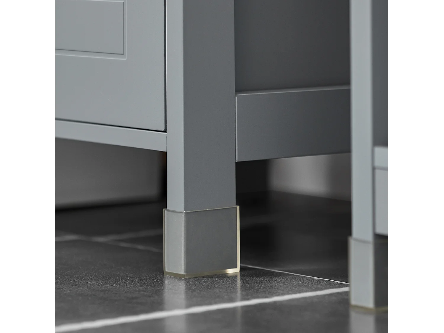 Mueble Columna de baño Armario para baño-3 estantes y 2 Cajones Gris Oscuro FRG126-SG SoBuy ES