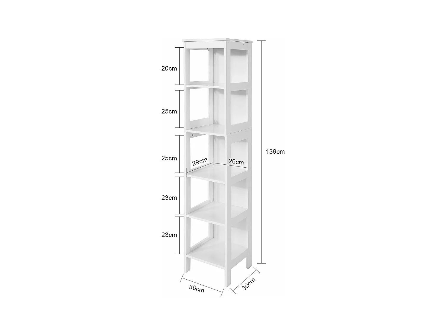 Wysoka szafka łazienkowa z półką BZR14-W