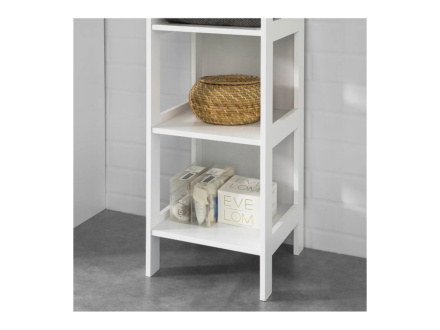 Meuble Colonne De Salle De Bain Armoire Haute Étagère De Salle De Bain Avec 6 Étagères,bzr14-w