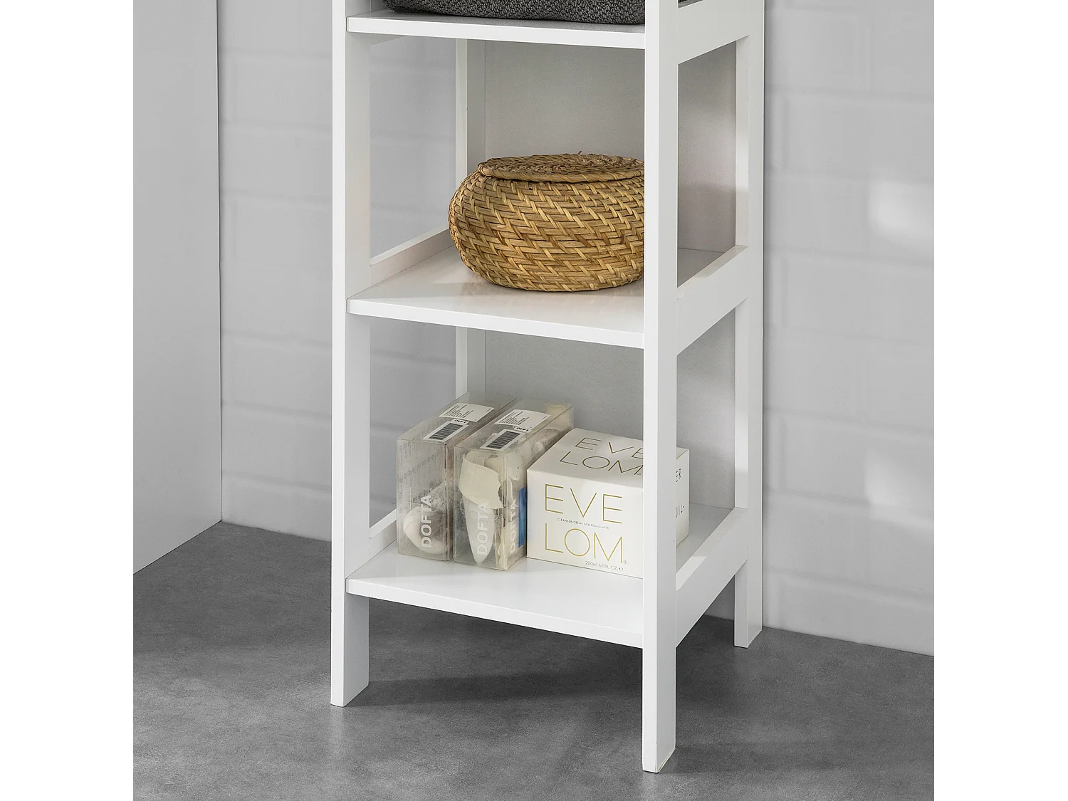 Meuble Colonne De Salle De Bain Armoire Haute Étagère De Salle De Bain Avec 6 Étagères,bzr14-w