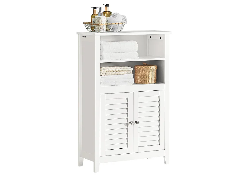 SoBuy BZR13-W Badkamerkast Dressoir Badkamermeubel Badkamerkast met twee planken