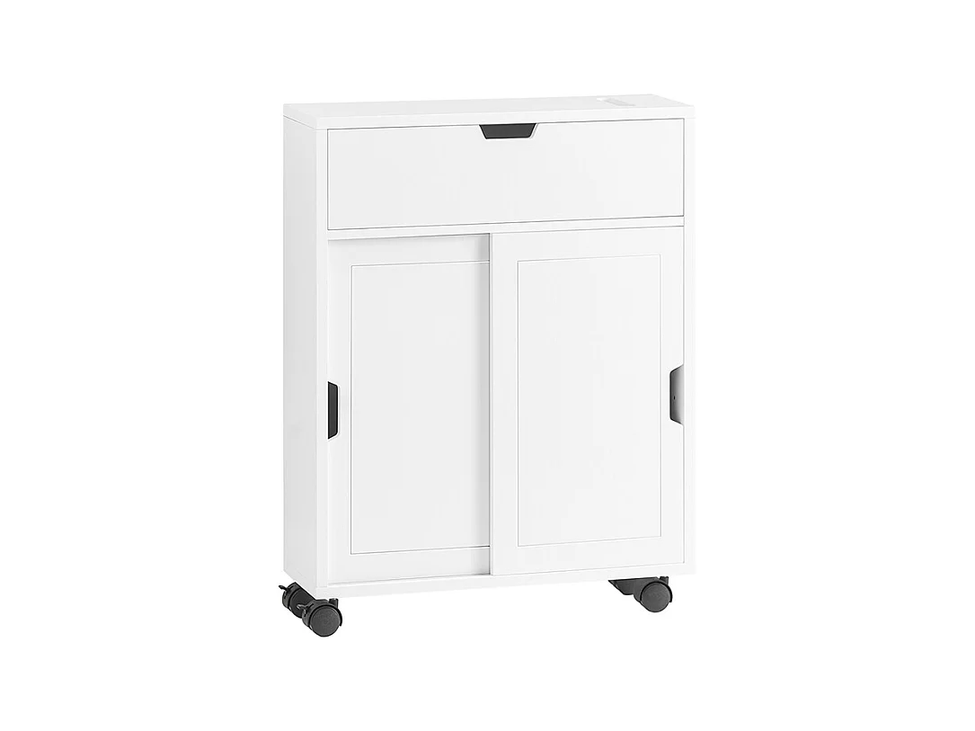 Meuble De Rangement Salle De Bain Armoire De Côté Rangement Polyvalente Meuble Wc, BZr31-w