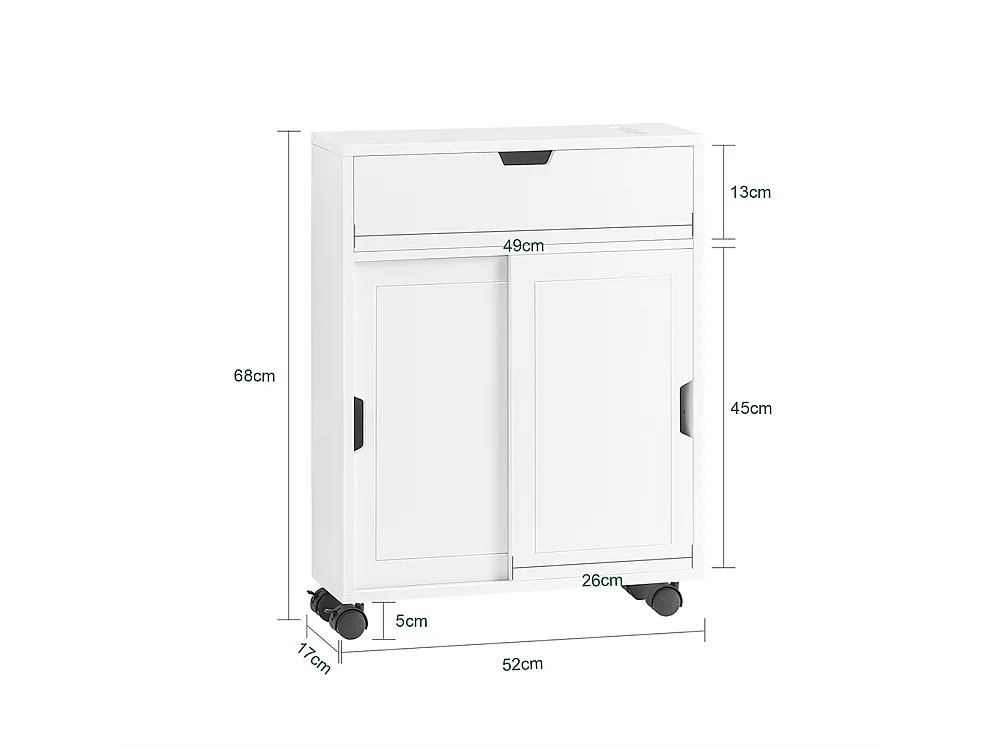 Meuble De Rangement Salle De Bain Armoire De Côté Rangement Polyvalente Meuble Wc, BZr31-w