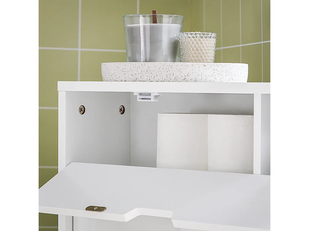 Meuble De Rangement Salle De Bain Armoire De Côté Rangement Polyvalente Meuble Wc, BZr31-w