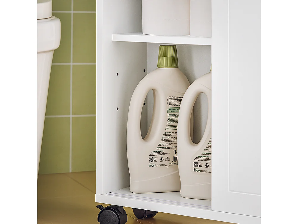 Meuble De Rangement Salle De Bain Armoire De Côté Rangement Polyvalente Meuble Wc, BZr31-w