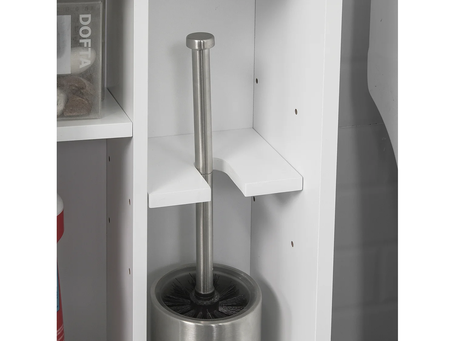 Meuble De Rangement Salle De Bain Armoire De Côté Rangement Polyvalente Meuble Wc, BZr31-w